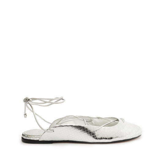 Cami Casual Leather Flat Flats FALL 23 5 Silver Metallic Leather - Schutz Shoes