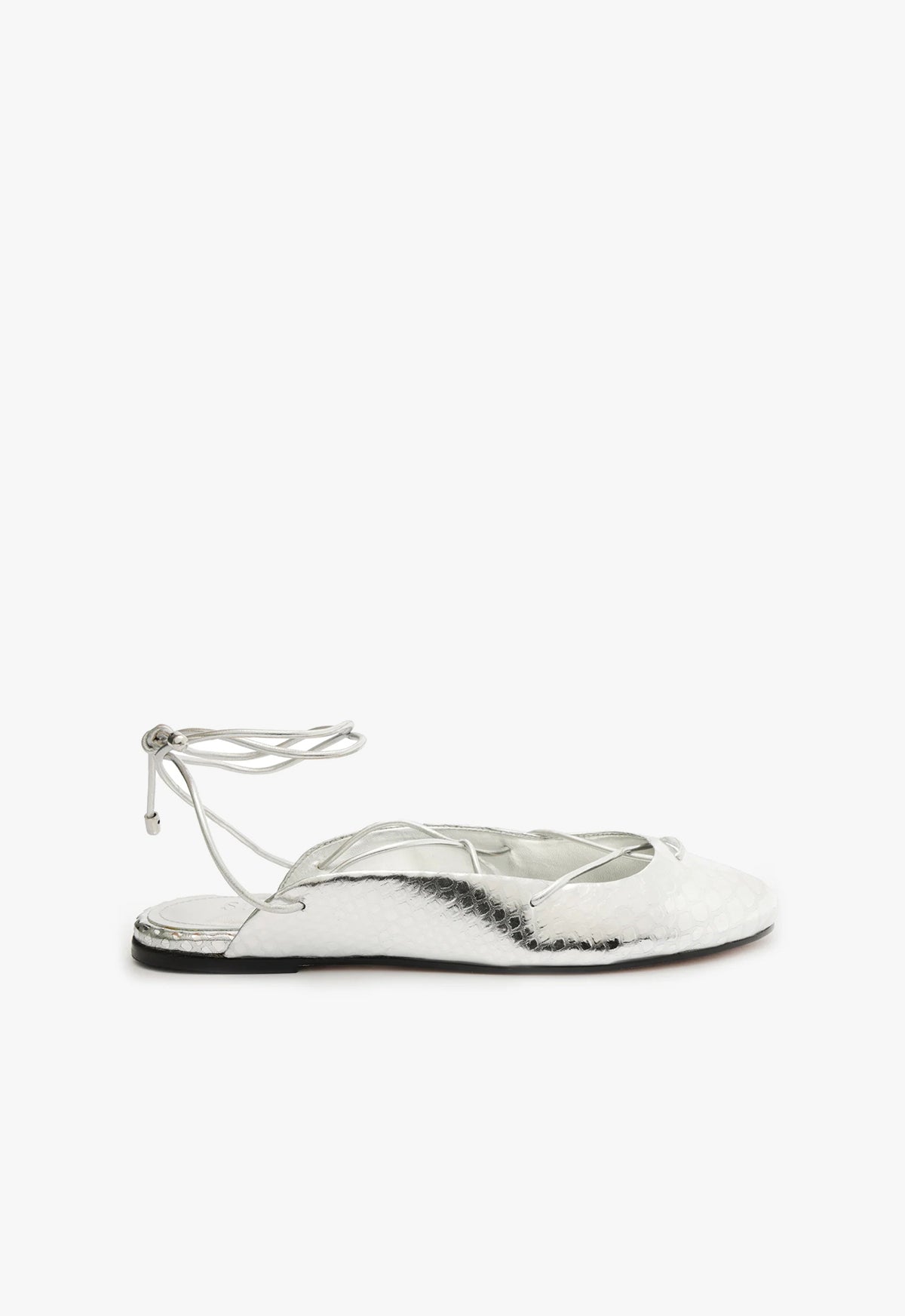 Cami Casual Leather Flat Flats FALL 23 5 Silver Metallic Leather - Schutz Shoes