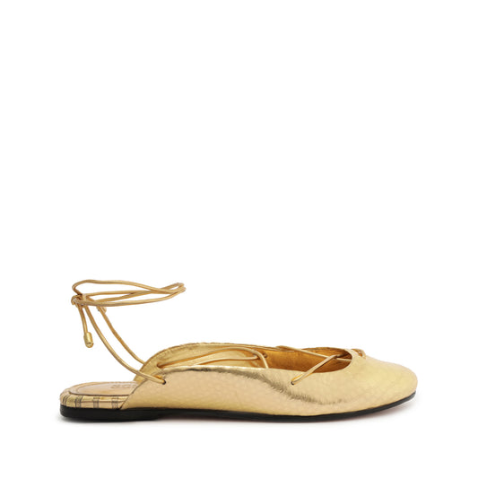 Cami Metallic Leather Flat Flats FALL 23 5 Gold Metallic Leather - Schutz Shoes