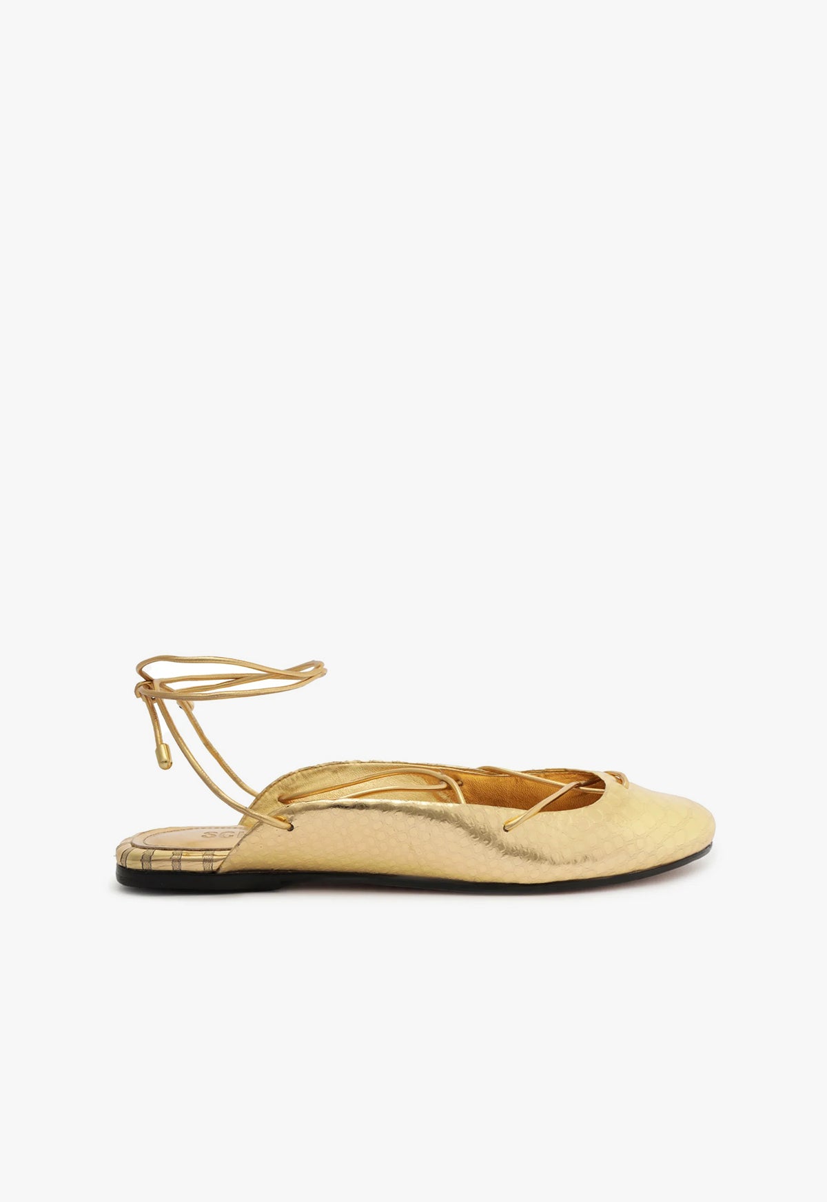 Cami Metallic Leather Flat Flats FALL 23 5 Gold Metallic Leather - Schutz Shoes