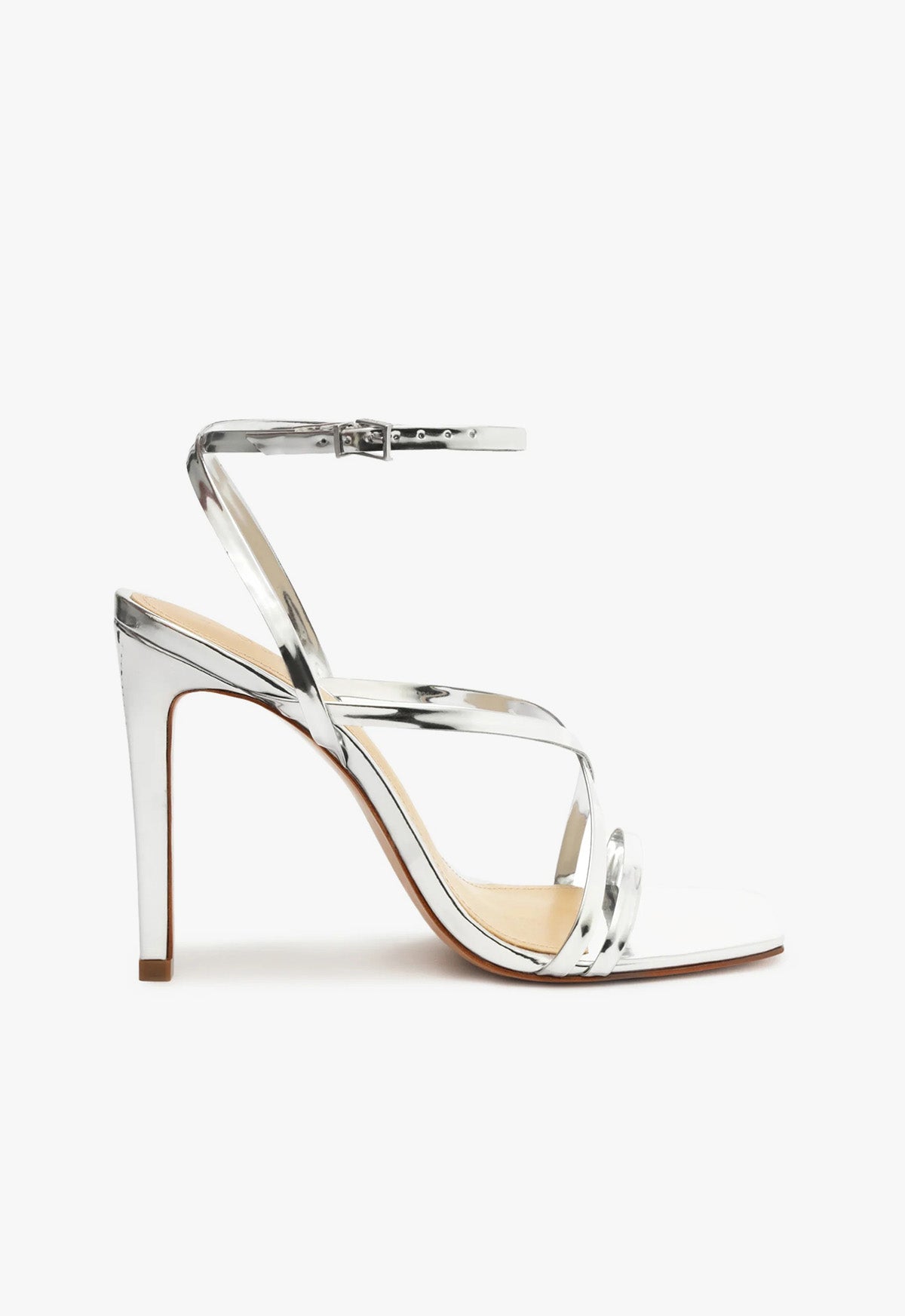 Bari Leather Sandal RESORT 24 5 Silver Specchio Leather - Schutz Shoes