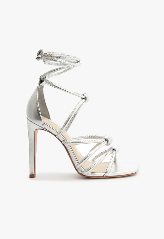 Lela Mettalic Strech Sandal Sandals FALL 23 5 Silver Mettalic Strech - Schutz Shoes