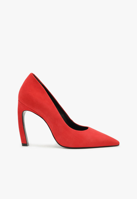 Lou Curve Pump Winter 24 5 Red Nubuck - Schutz Shoes