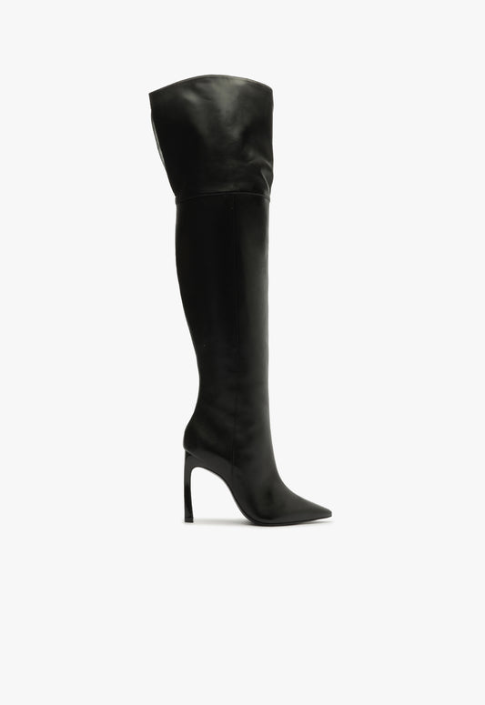 Cate Over The Knee Boot Boots Winter 24 5 Black Atanado Leather - Schutz Shoes