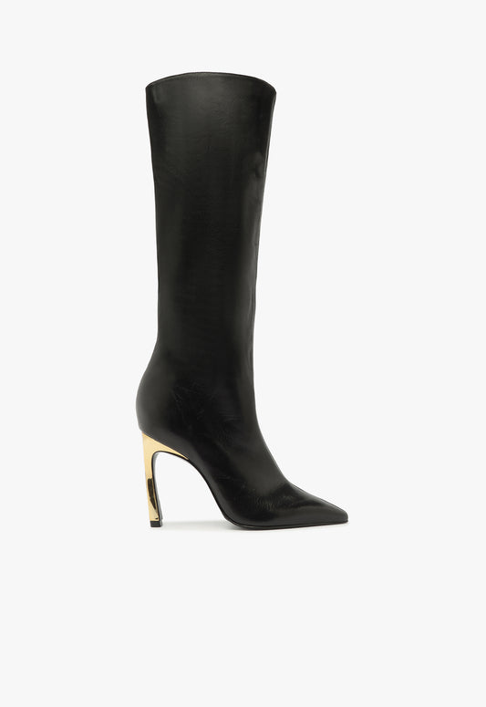 Cate Curve Boot Boots Winter 24 5 Black Atanado Leather - Schutz Shoes