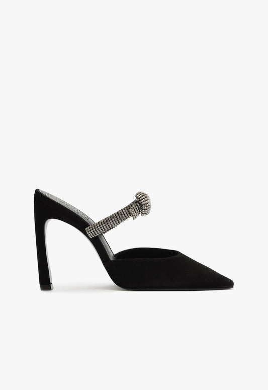 Pearl Curve Mule Pump Winter 24 5 Black Nubuck - Schutz Shoes