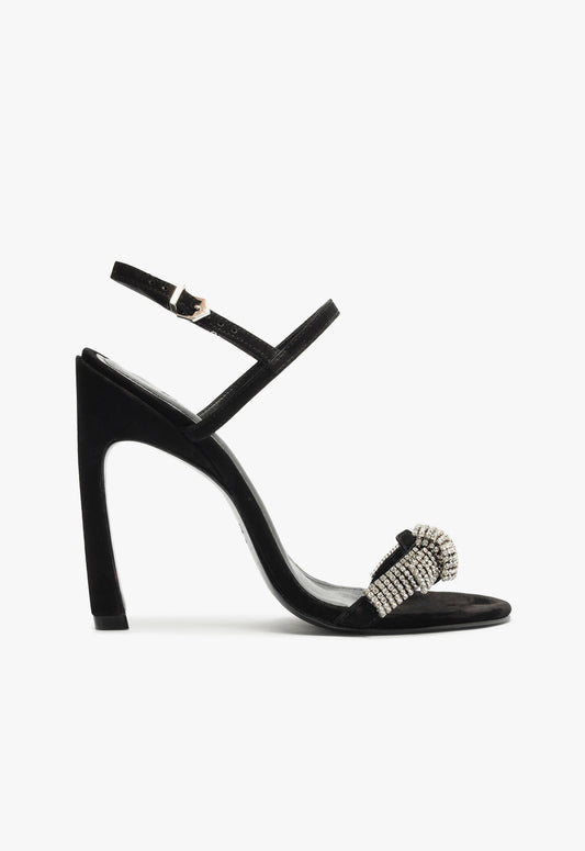 Pearl Curve Sandal Sandals Winter 24 5 Black Nubuck - Schutz Shoes