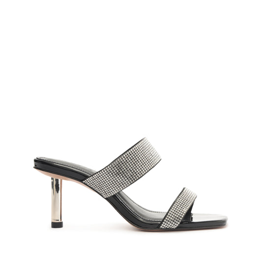 Liam Mid Metallic Nappa Leather Sandal Sandals RESORT 24 5 Crystal Black Metallic Nappa Leather - Schutz Shoes