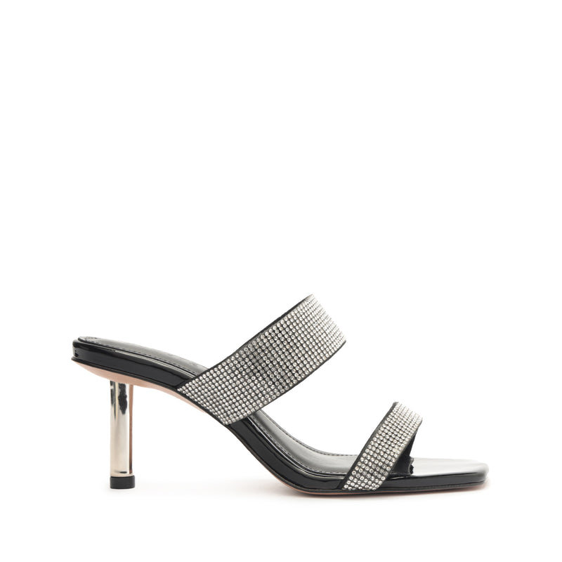 Liam Mid Metallic Nappa Leather Sandal Sandals Resort 24 5 Crystal Black Metallic Nappa Leather - Schutz Shoes