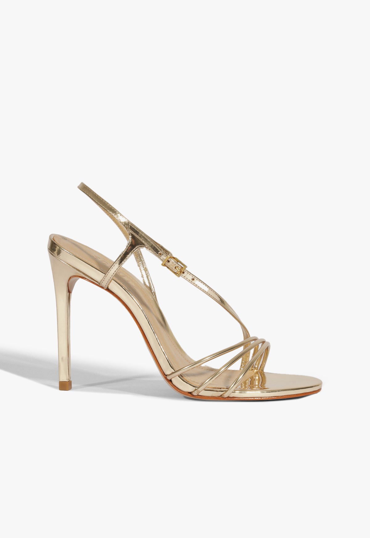 Inez Specchio Leather Sandal Spring 25 5 Gold Metallic - Schutz Shoes