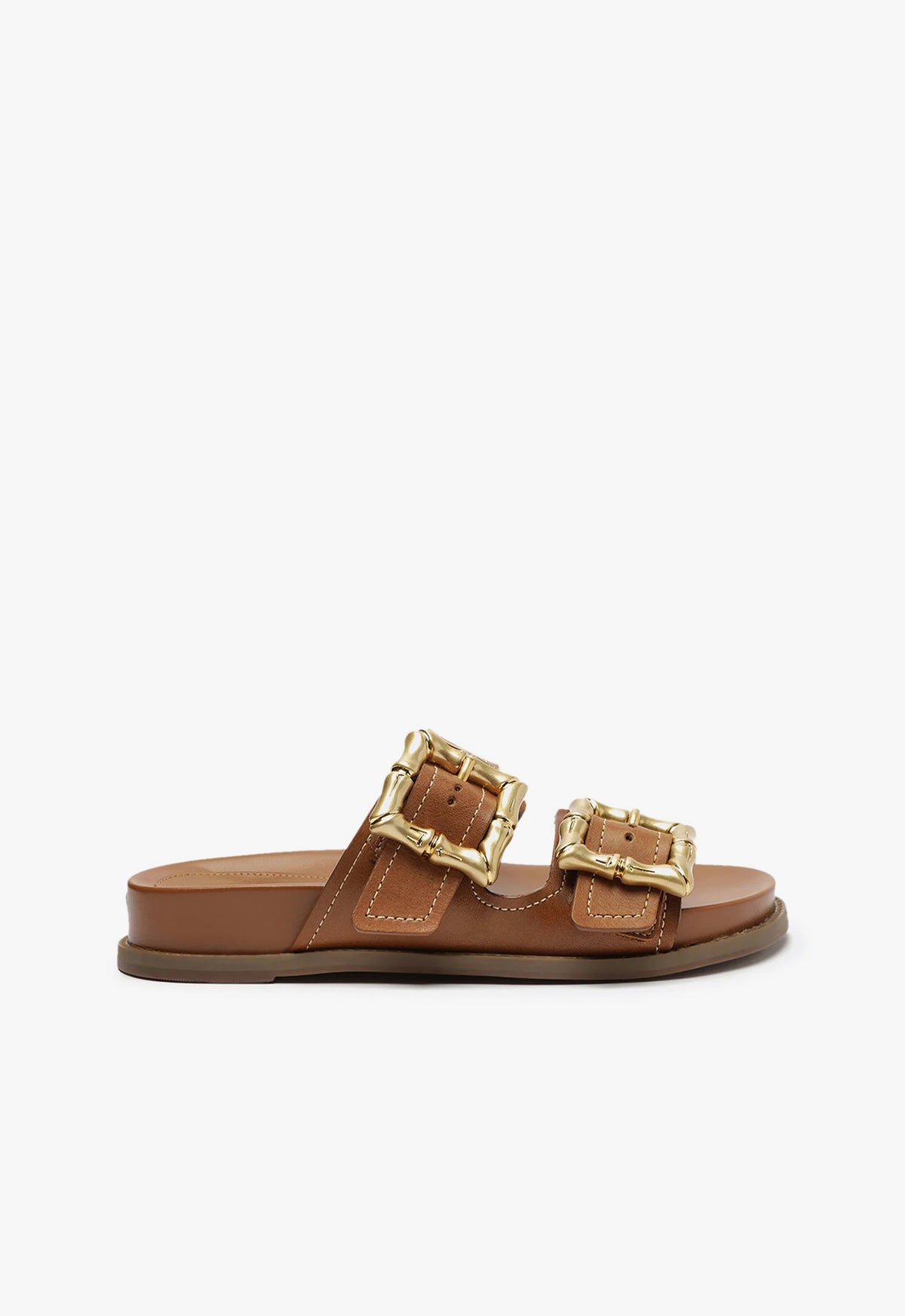 Enola Sporty Leather Sandal SPRING 24 5 New Wood Leather - Schutz Shoes