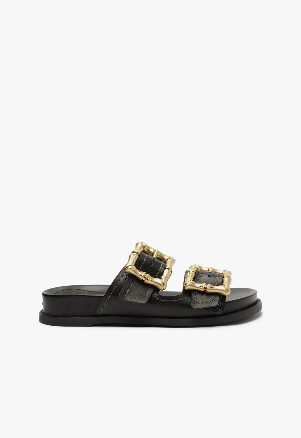 Enola Sporty Leather Sandal SPRING 24 5 Black Leather - Schutz Shoes