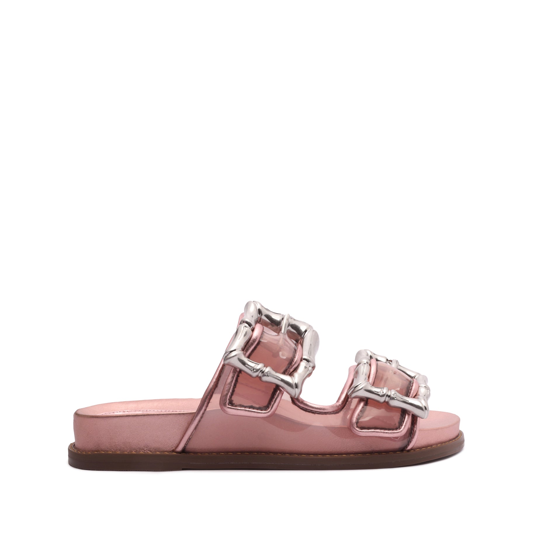 Enola Sporty Vinyl Sandal Flats OLD 5 Sweet Rose Vinyl - Schutz Shoes