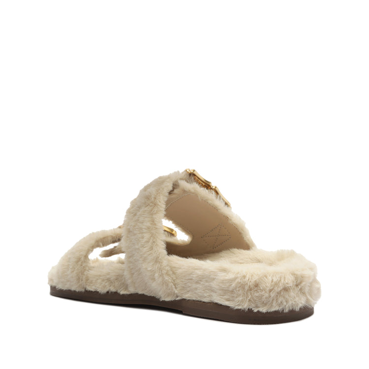 Enola Furry Sporty Nappa Leather Sandal White