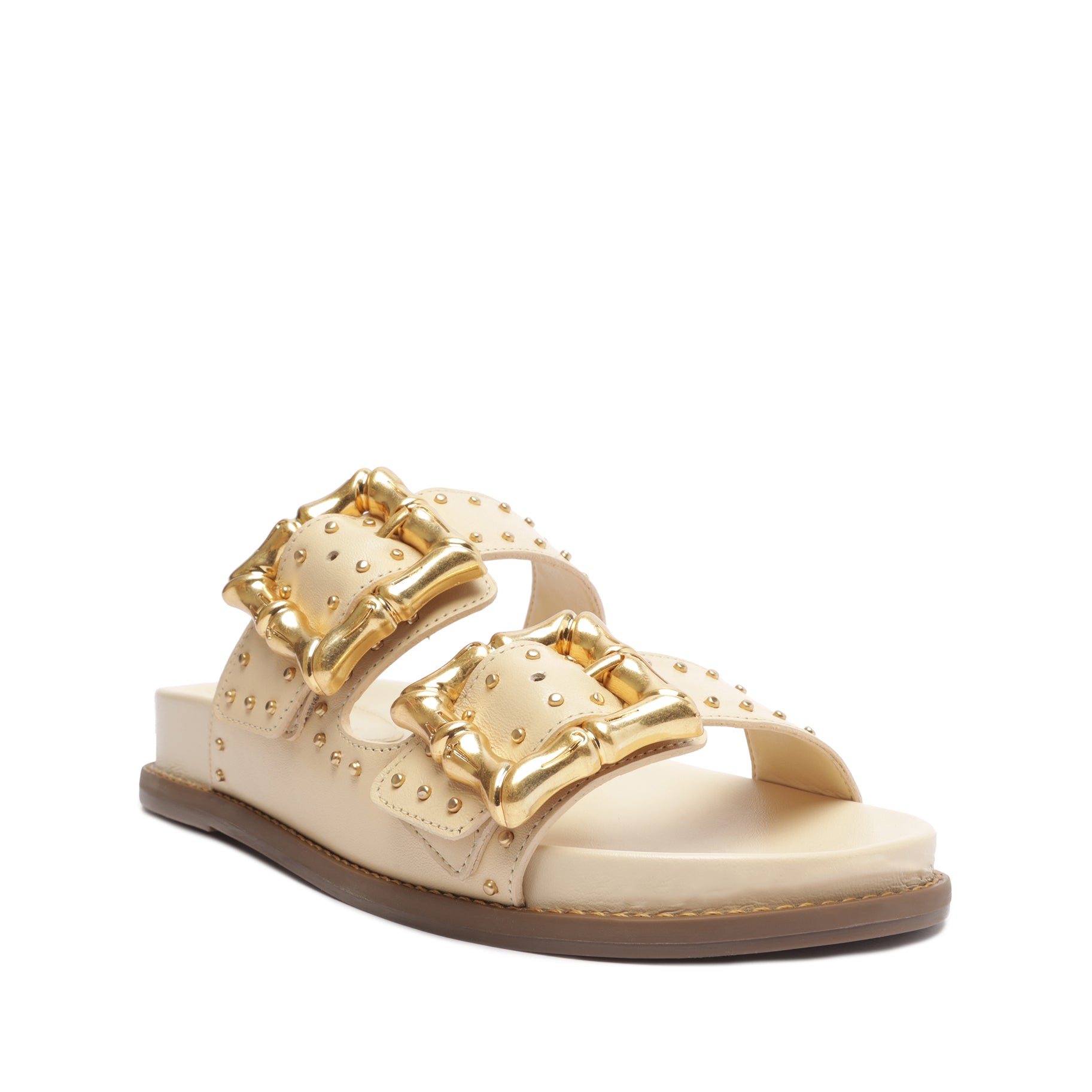 Enola Studs Sporty  Leather Sandal Flats High Summer 23    - Schutz Shoes