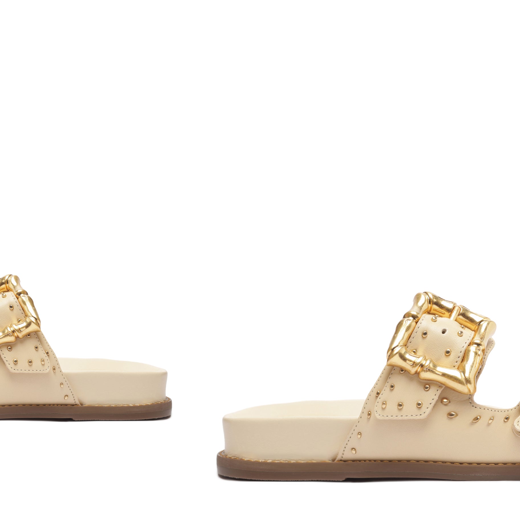 Enola Studs Sporty  Leather Sandal Flats High Summer 23    - Schutz Shoes