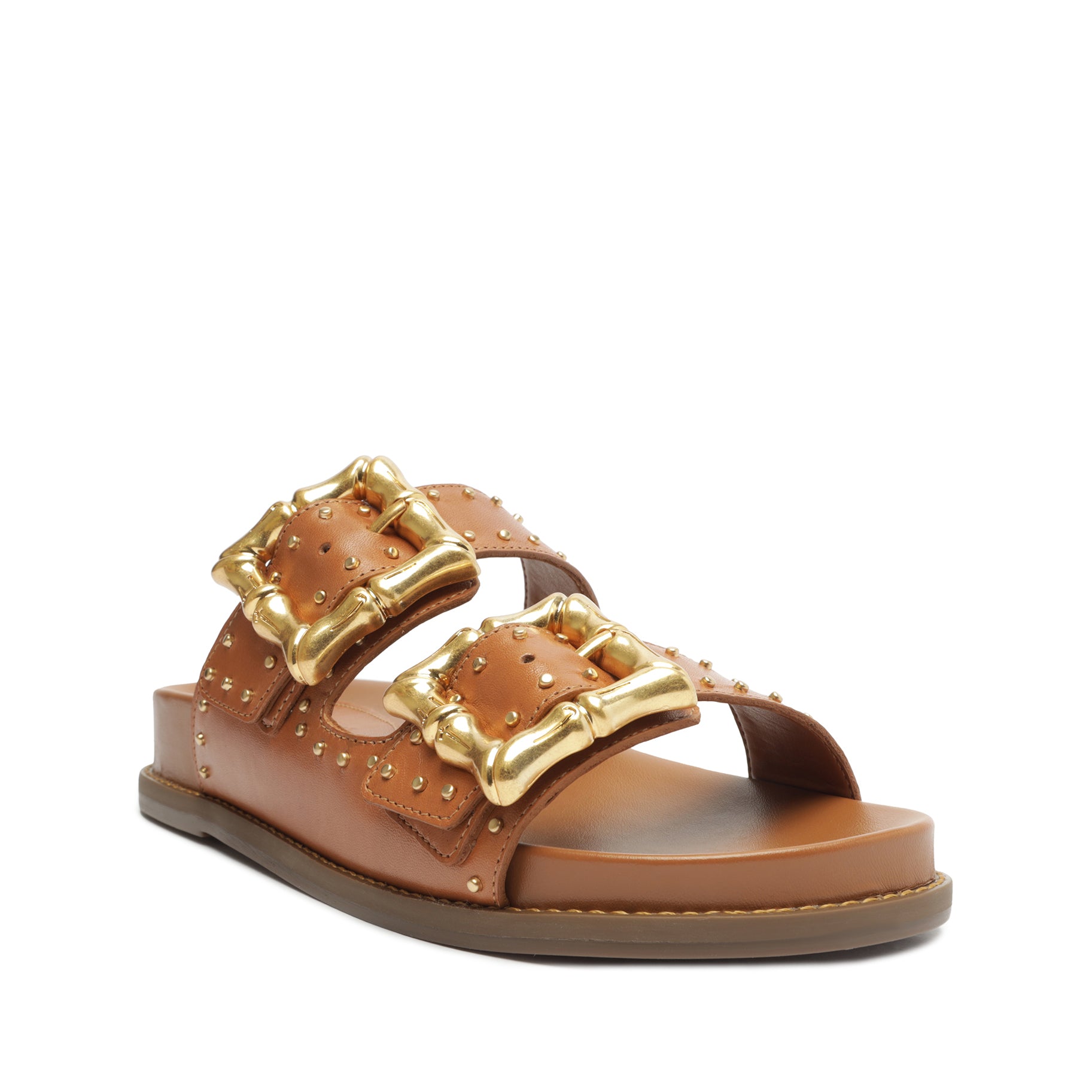 Enola Studs Sporty  Leather Sandal Flats High Summer 23    - Schutz Shoes