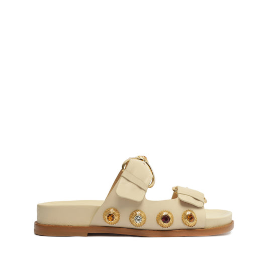 Vivian Sporty Leather Sandal OLD 5 Eggshell Atanado Leather - Schutz Shoes