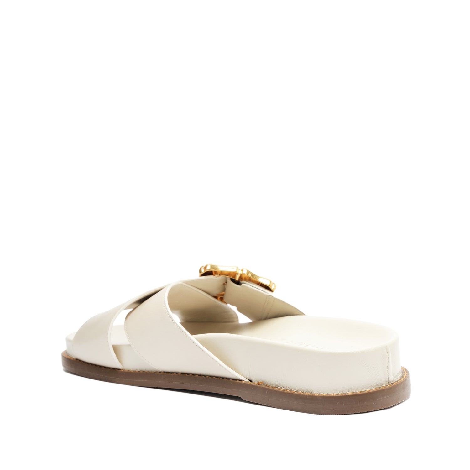 Enola Crossed Atanado Leather Sandal Flats SPRING 24    - Schutz Shoes