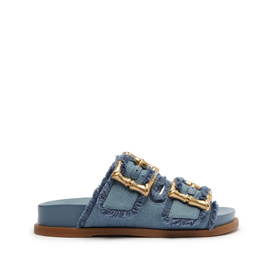 Enola Sporty Denim Sandal Flats SPRING 24 5 Summer Jeans Denin - Schutz Shoes