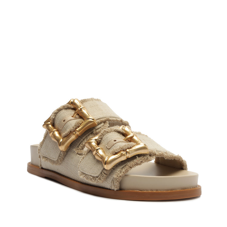 Enola Sporty Linen Sandal Flats Spring 24    - Schutz Shoes