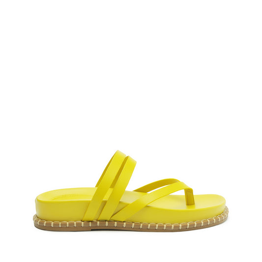 Rania Sporty Leather Sandal High Summer 24 5 Yellow Atanado Leather - Schutz Shoes