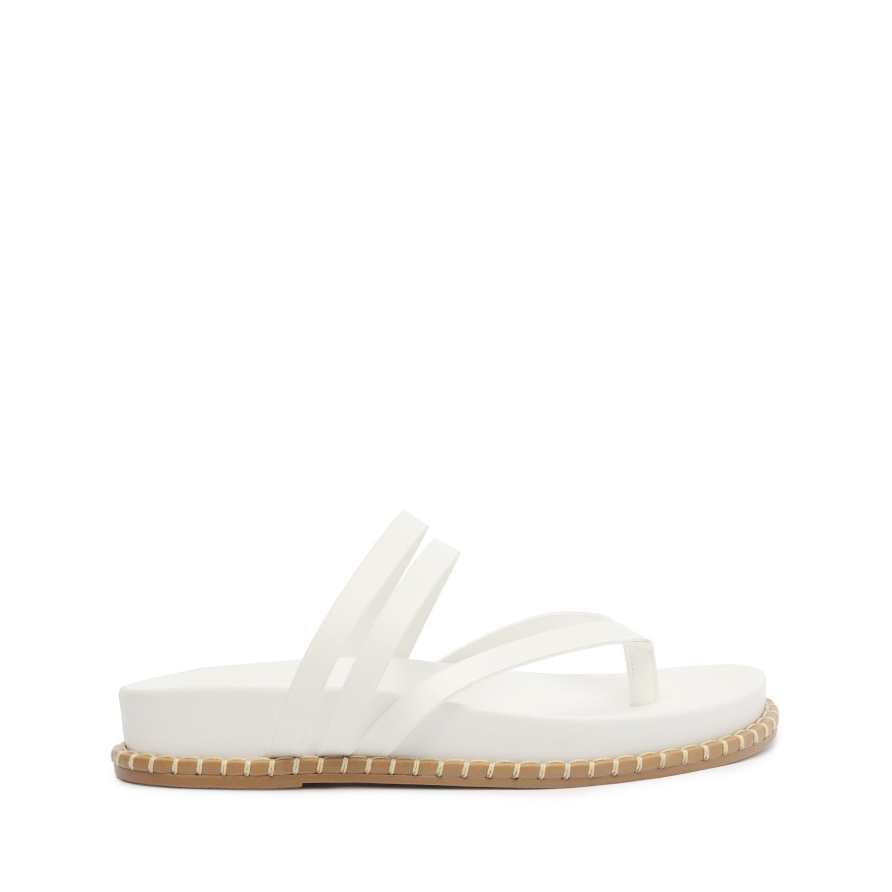 Rania Sporty Leather Sandal Flats High Summer 24 5 White Nappa Leather - Schutz Shoes