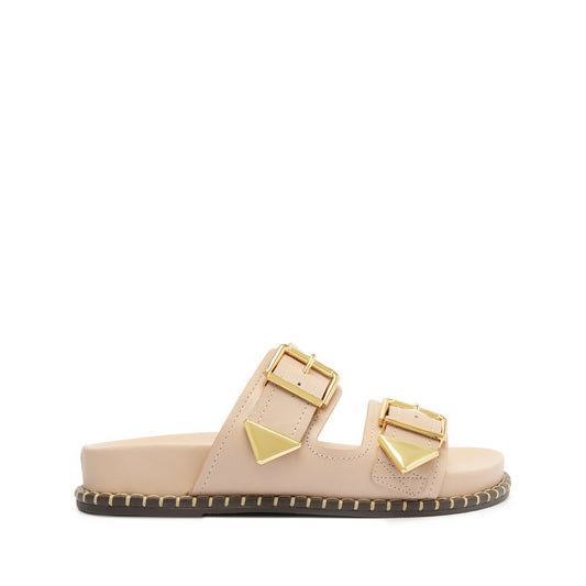 Naomi Sporty Leather Sandal Flats High Summer 24 5 Beige Atanado Leather - Schutz Shoes