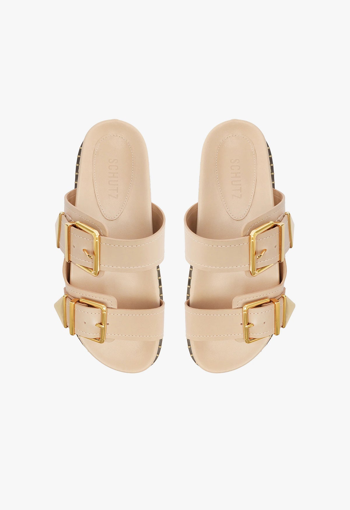 Naomi Sporty Leather Sandal Flats High Summer 24 - Schutz Shoes