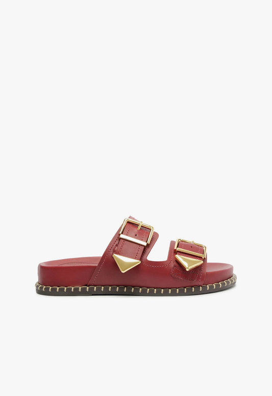 Naomi Sporty Leather Sandal High Summer 24 5 Red Atanado Leather - Schutz Shoes