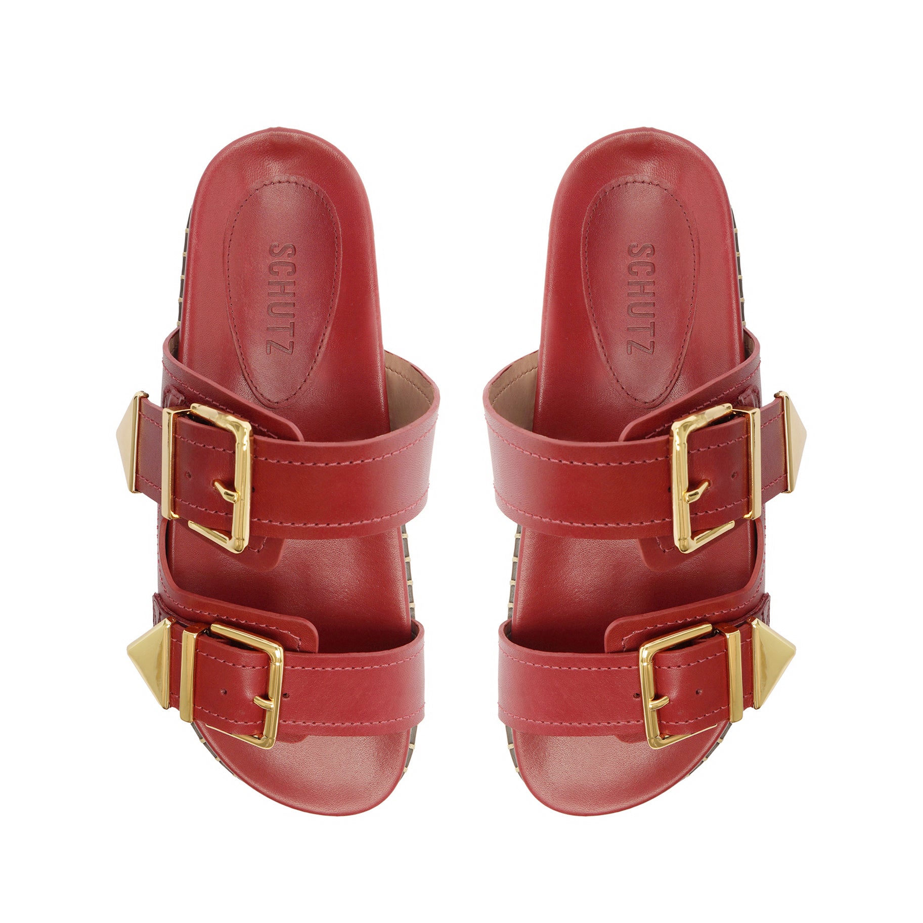 Naomi Sporty Leather Sandal Flats High Summer 24    - Schutz Shoes