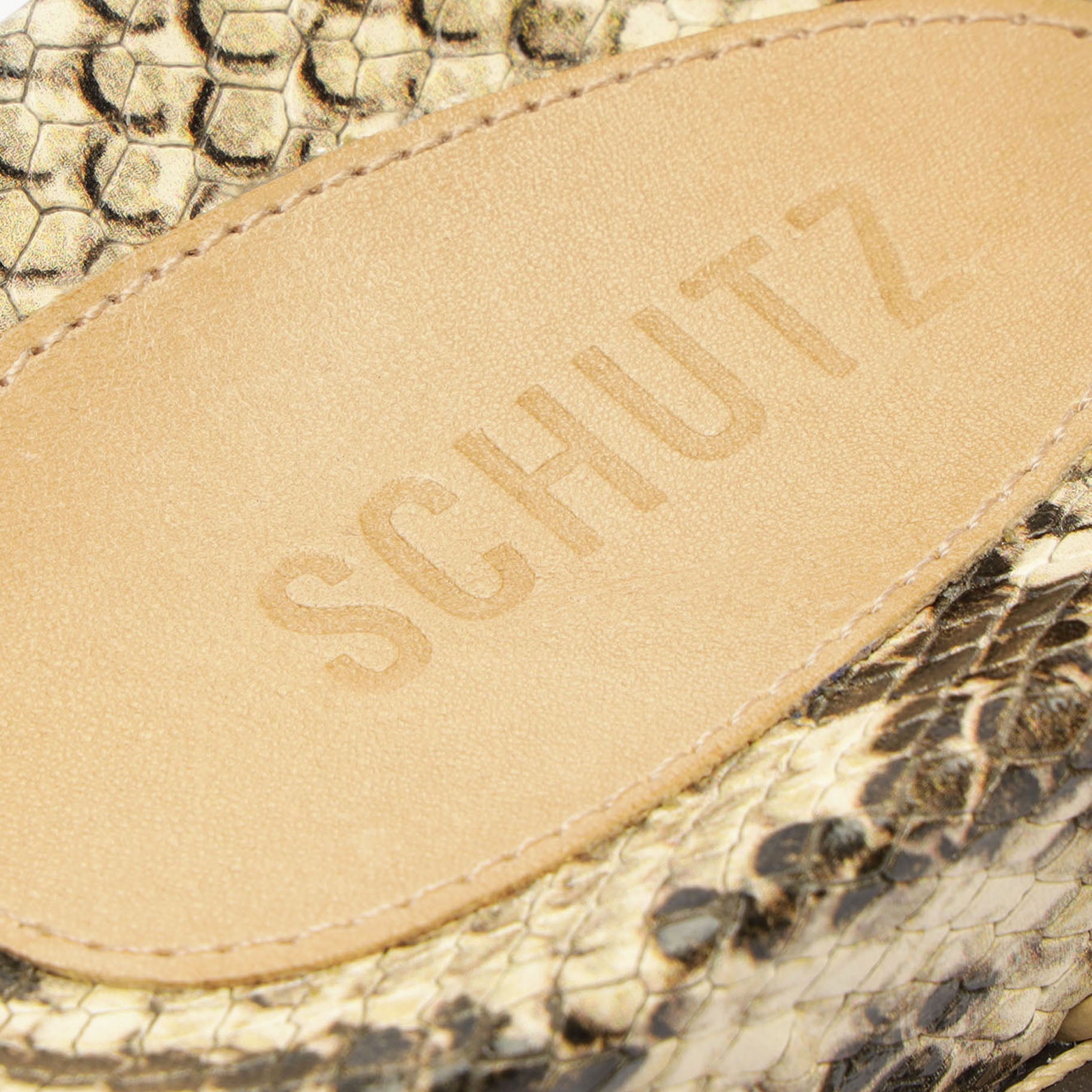 Naomi Sporty Snake-Embossed Leather Sandal Flats Fall 24    - Schutz Shoes