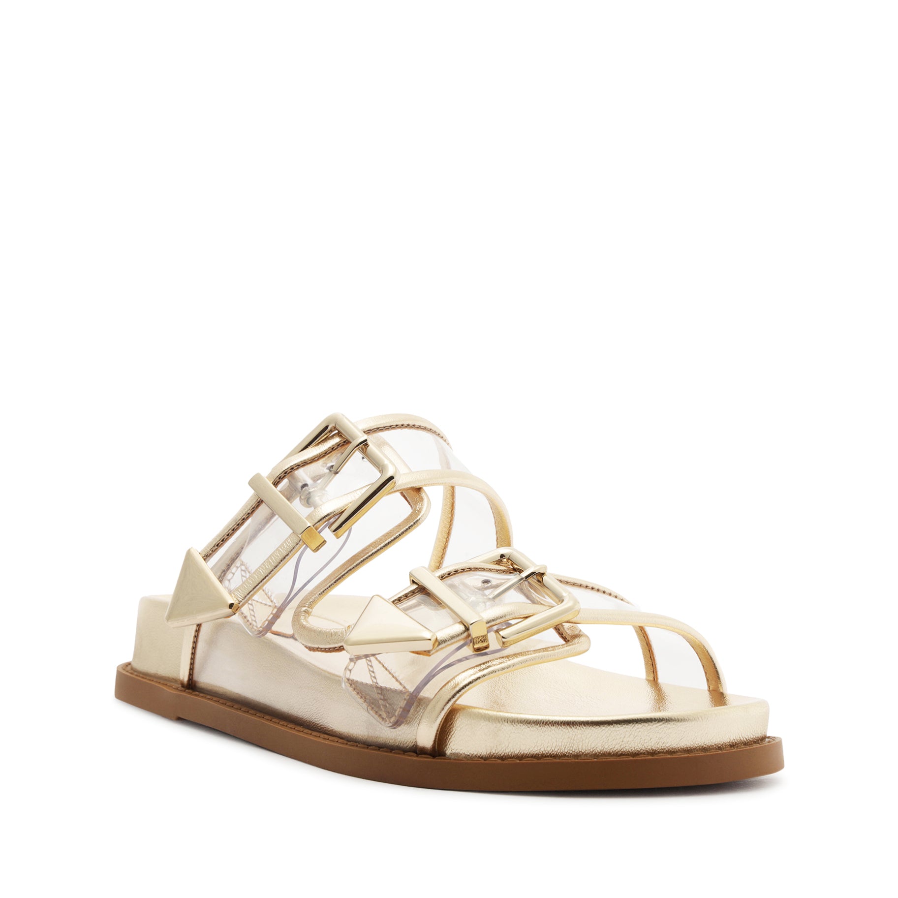 Naomi Sporty Vinyl & Metallic Sandal Flats High Summer 24    - Schutz Shoes