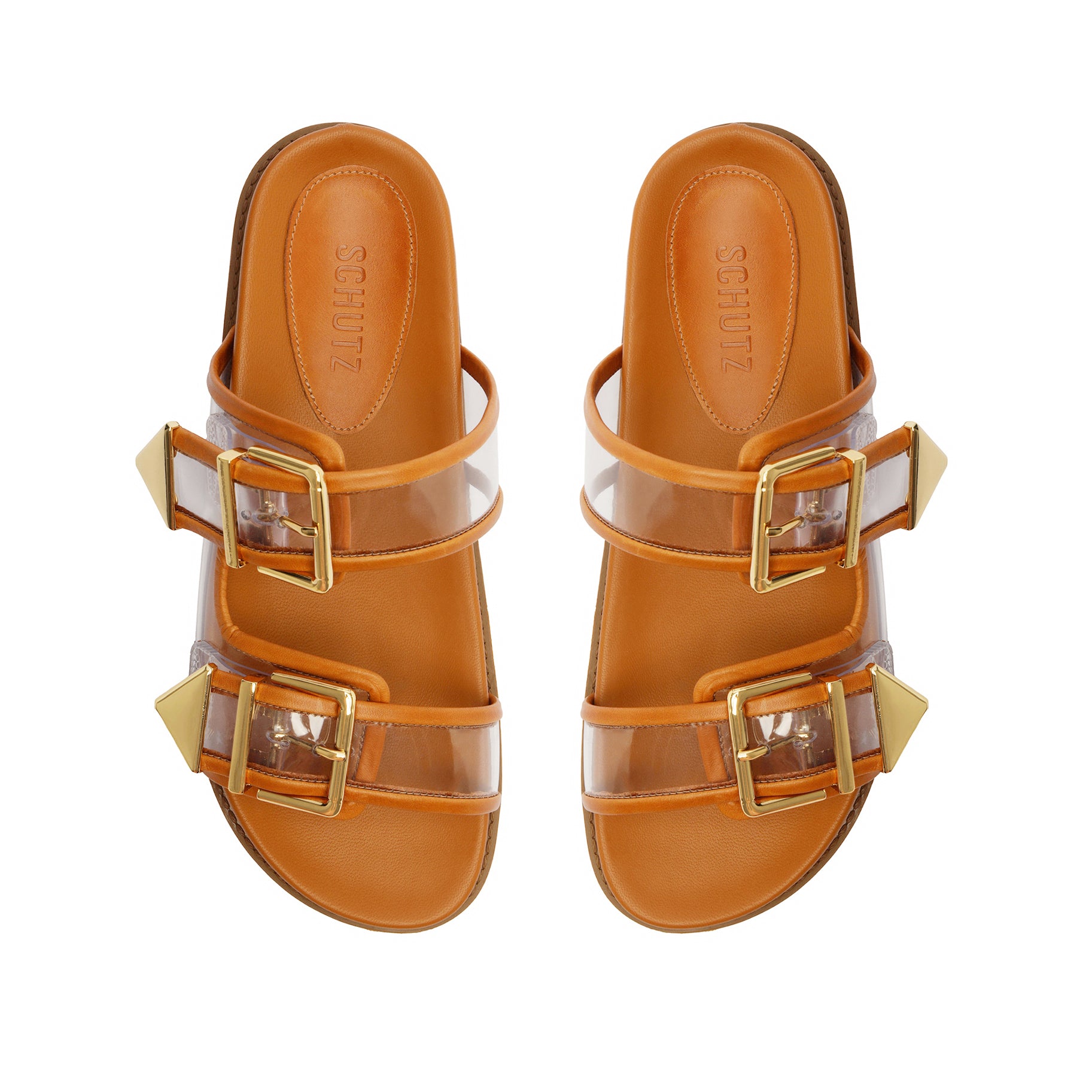 Naomi Sporty Vinyl & Metallic Sandal Flats High Summer 24    - Schutz Shoes