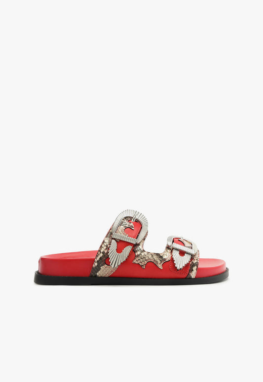 Harper Sporty Leather Sandal Sandals Pre Fall 24 5 Red Atanado Prime Leather - Schutz Shoes