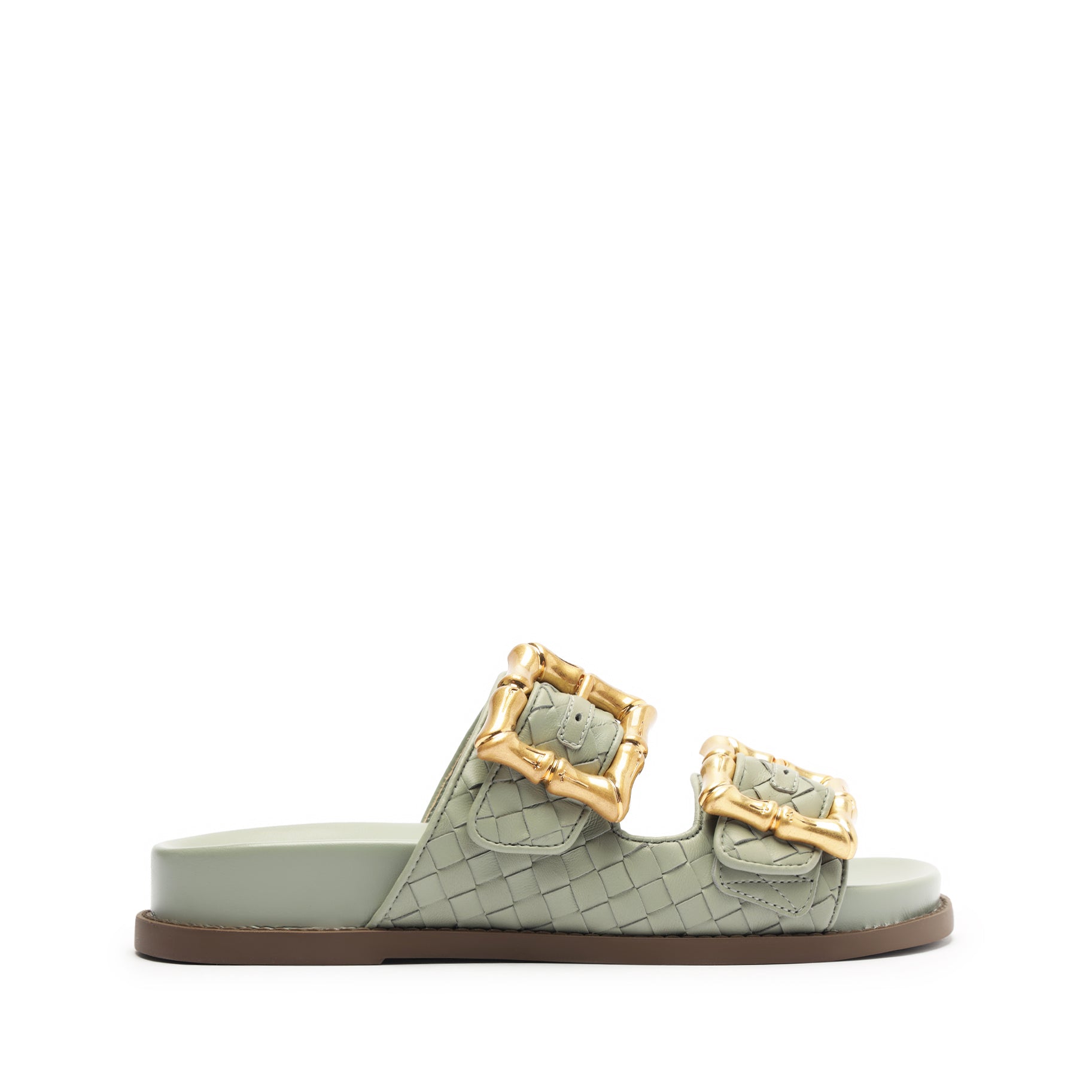 Enola Sporty Woven Leather Sandal Sandals Summer 24 5 Green Atanado Leather - Schutz Shoes