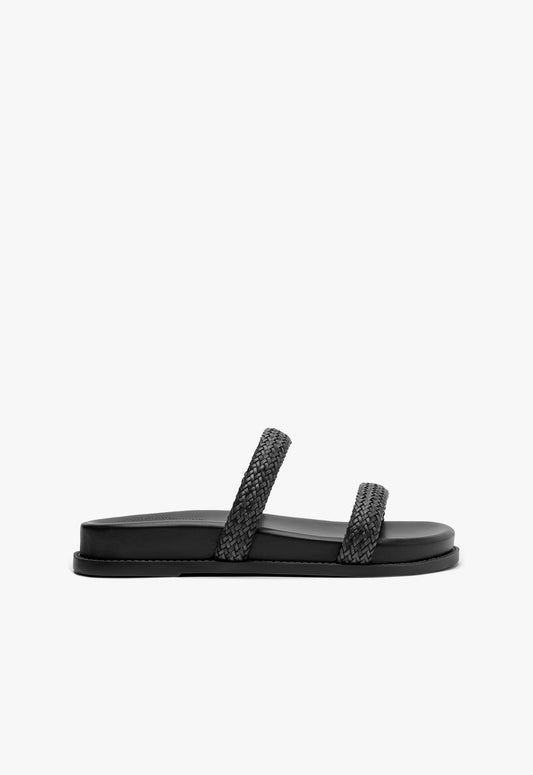 Ruby Sporty Sandal Flats Spring 25 5 Black Synthetic - Schutz Shoes