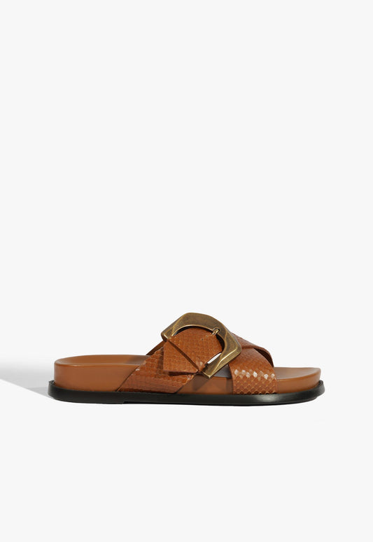 Lois Sporty Sandal 5 Fawn Snake - Schutz Shoes