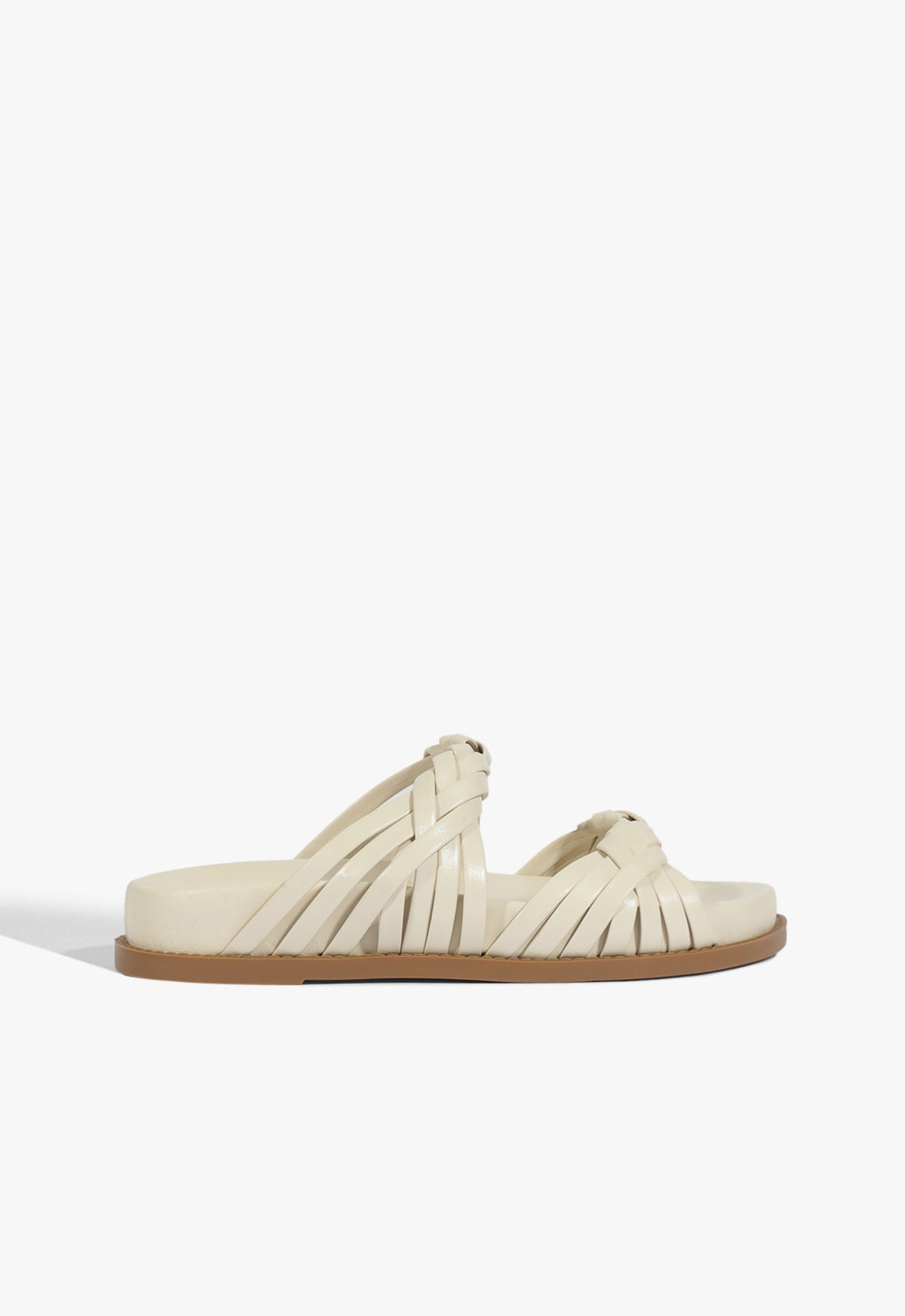Tara Sporty Leather Sandal Resort 26 5 Sugar White Leather - Schutz Shoes