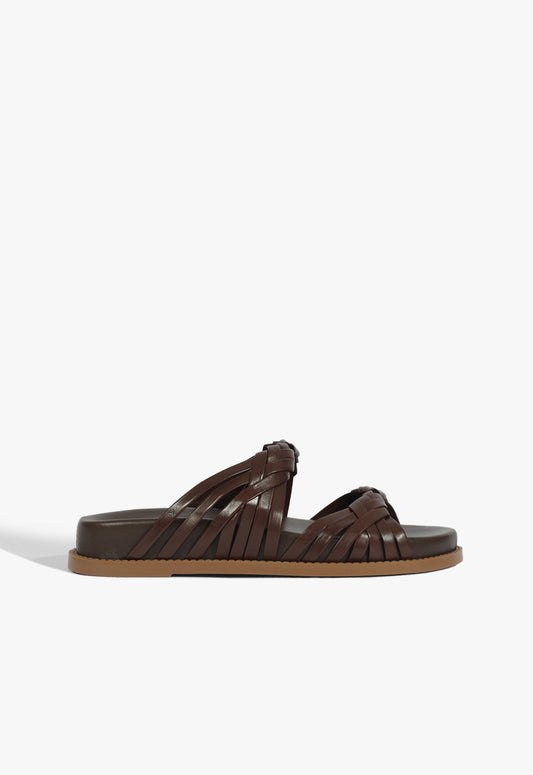 Tara Sporty Leather Sandal Resort 26 5 Chestnut Brown Leather - Schutz Shoes