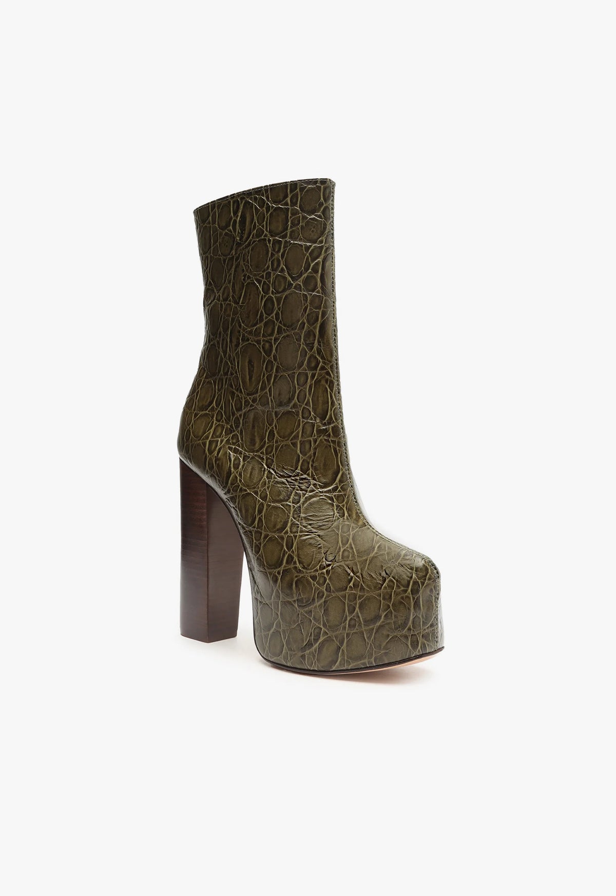 Leighton Crocodile-Embossed Leather Bootie Booties OLD    - Schutz Shoes