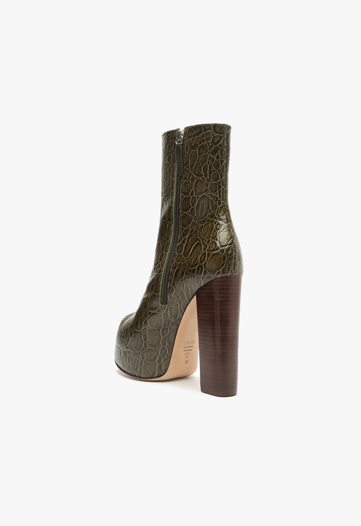 Leighton Crocodile-Embossed Leather Bootie Booties OLD    - Schutz Shoes