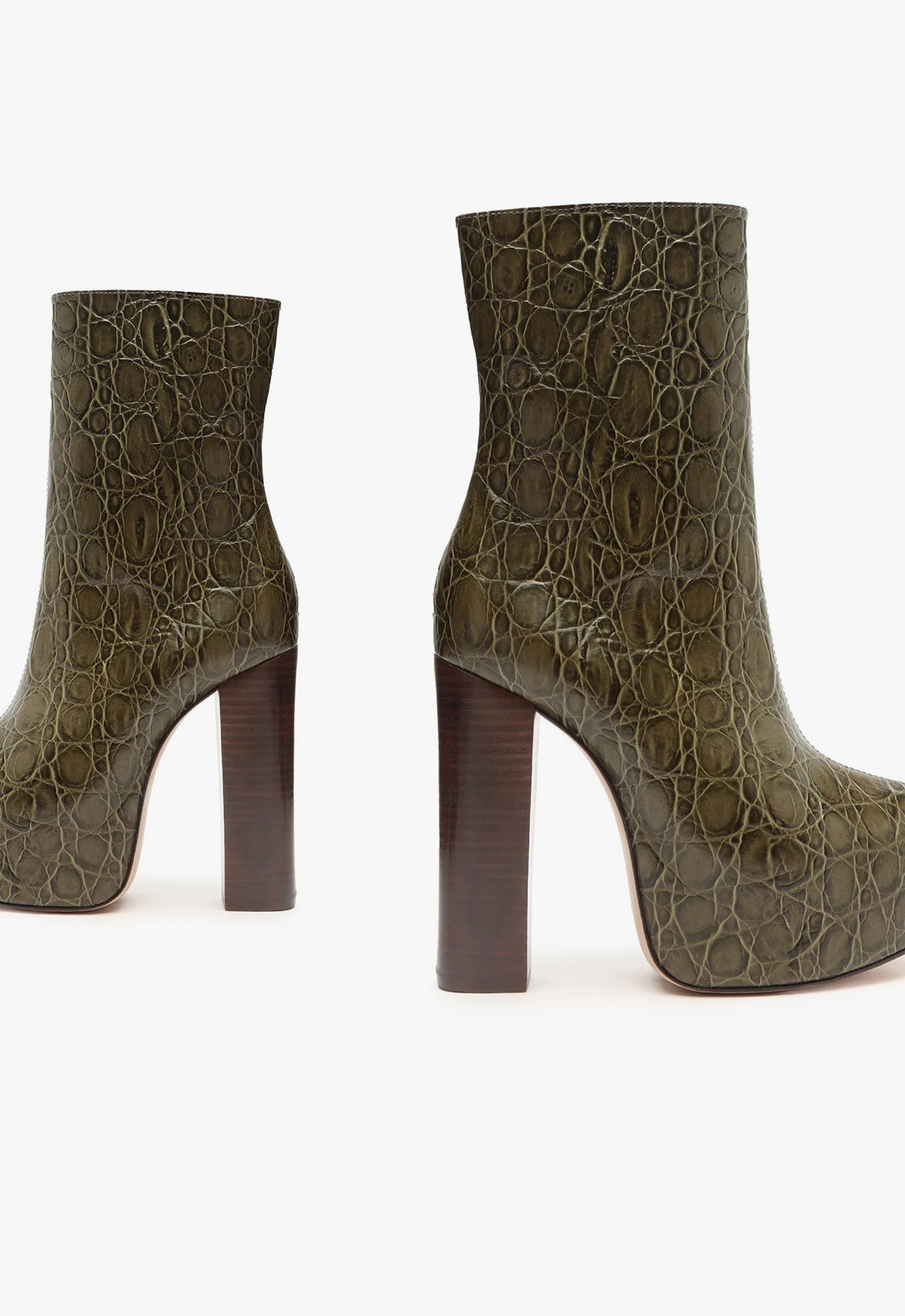 Leighton Crocodile-Embossed Leather Bootie Booties OLD    - Schutz Shoes