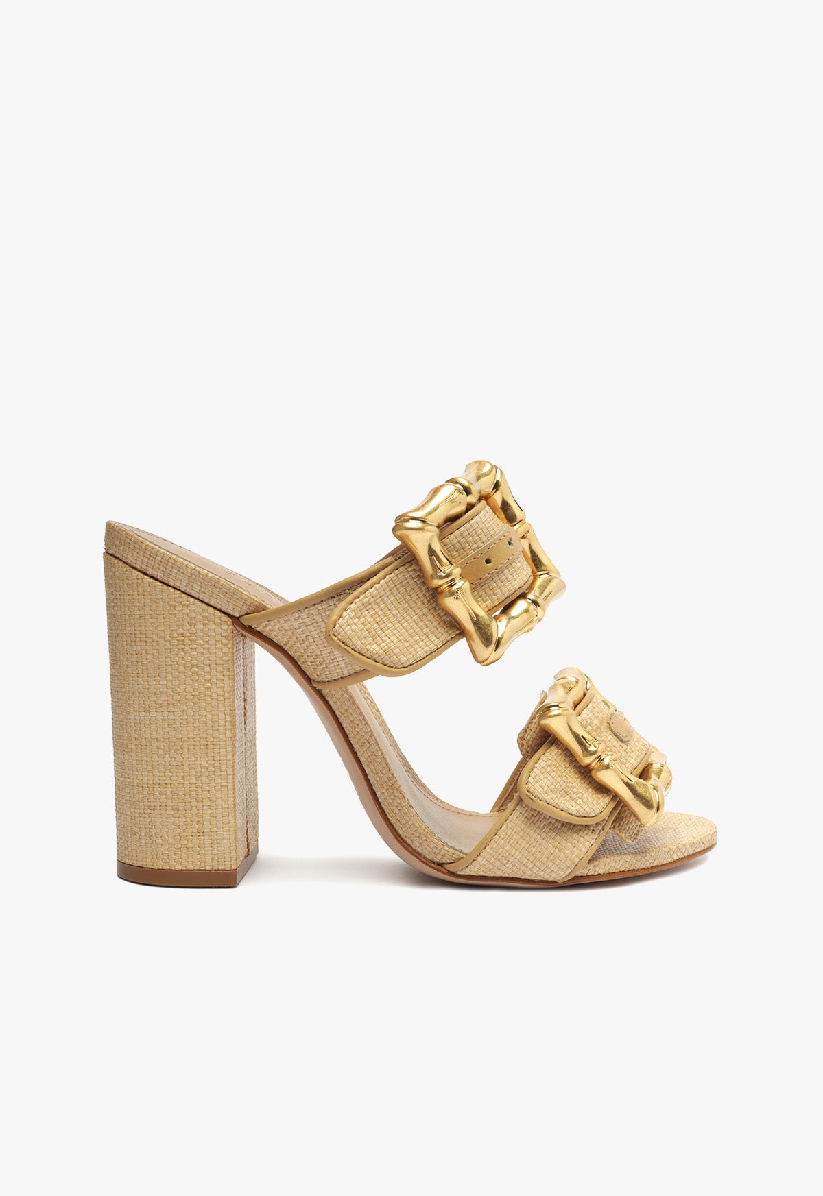 Enola Natural Leather Sandal OLD 5 Rafia Straw & Nappa Leather - Schutz Shoes