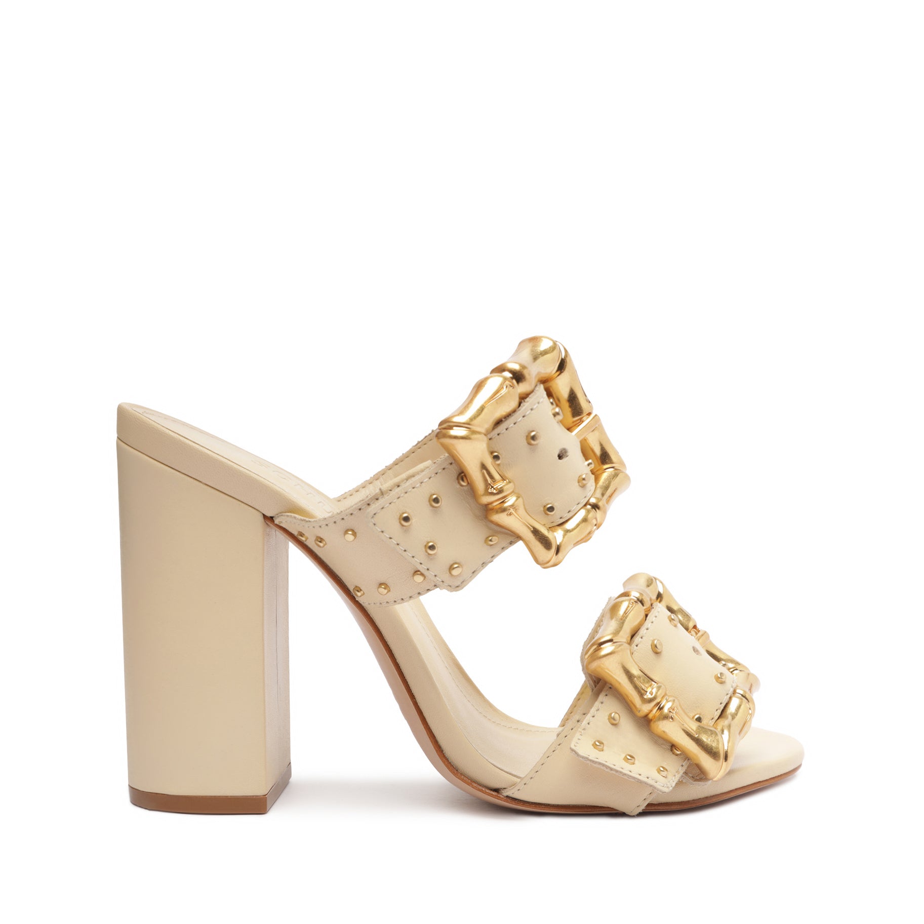 Enola Studs Leather Sandal Sandals OLD 5 Eggshell Atanado Leather - Schutz Shoes