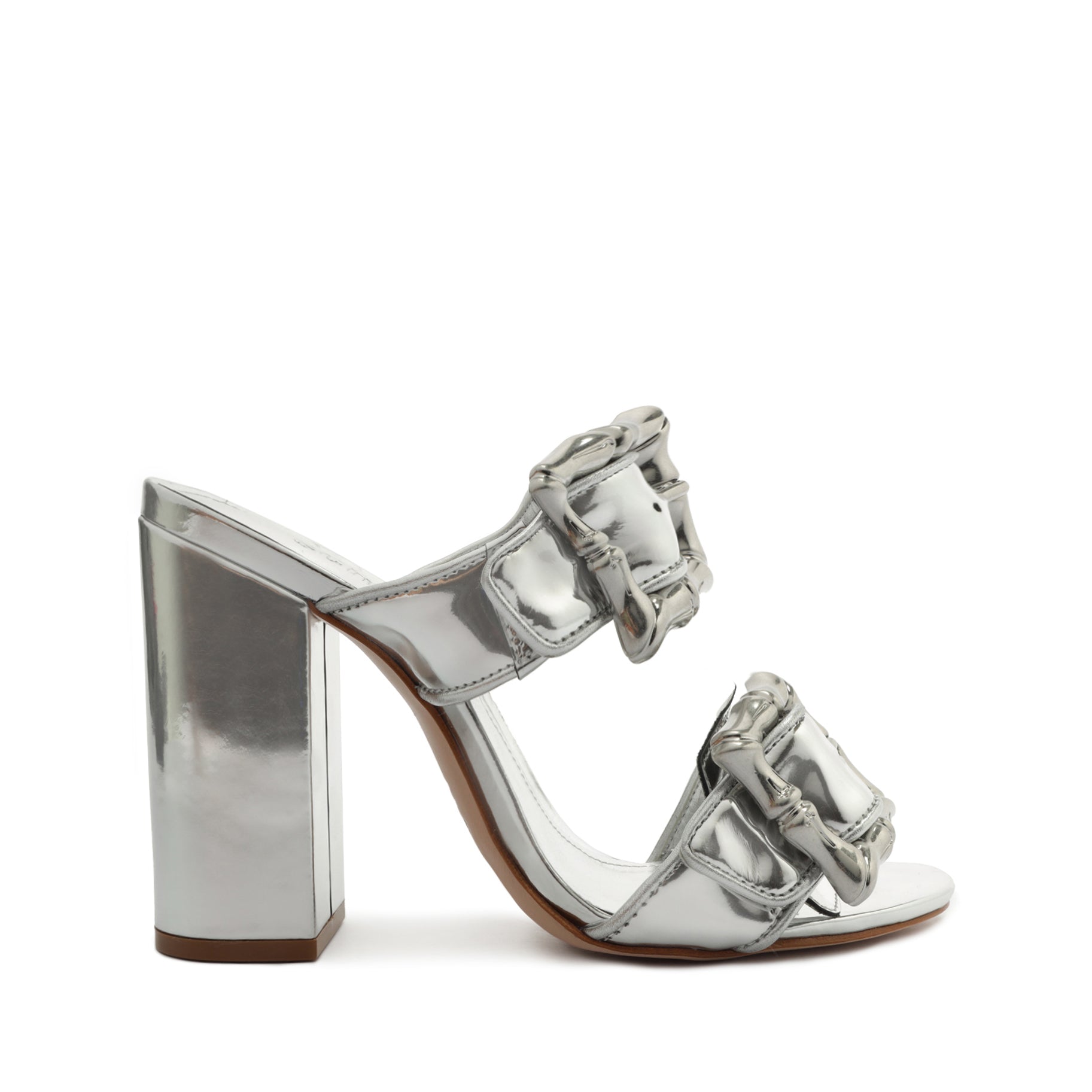 Enola Spechio Sandal OLD 5 Silver Metallic Nappa - Schutz Shoes