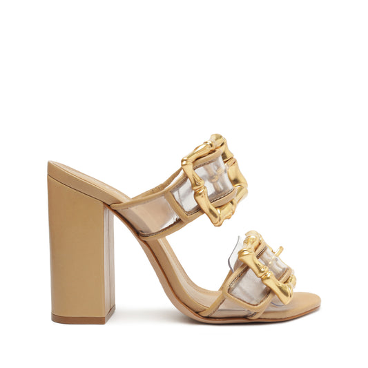 Enola Vinyl Sandal Sandals OLD 5 Light Beige Vinyl & Nappa Leather - Schutz Shoes