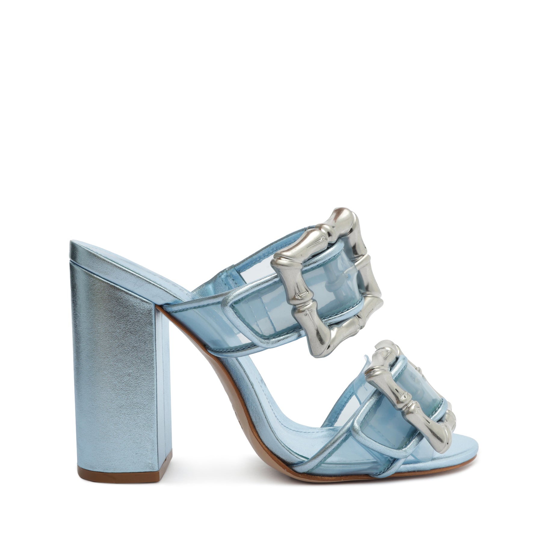 Enola Vinyl Leather Sandal OLD 5 Sky way Vinyl & Metallic Nappa Leather - Schutz Shoes