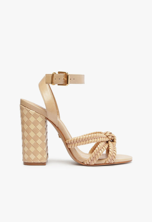 Kareena Woven Leather Sandal Sandals Summer 24 5 Light Beige Atanado Prime Leather - Schutz Shoes