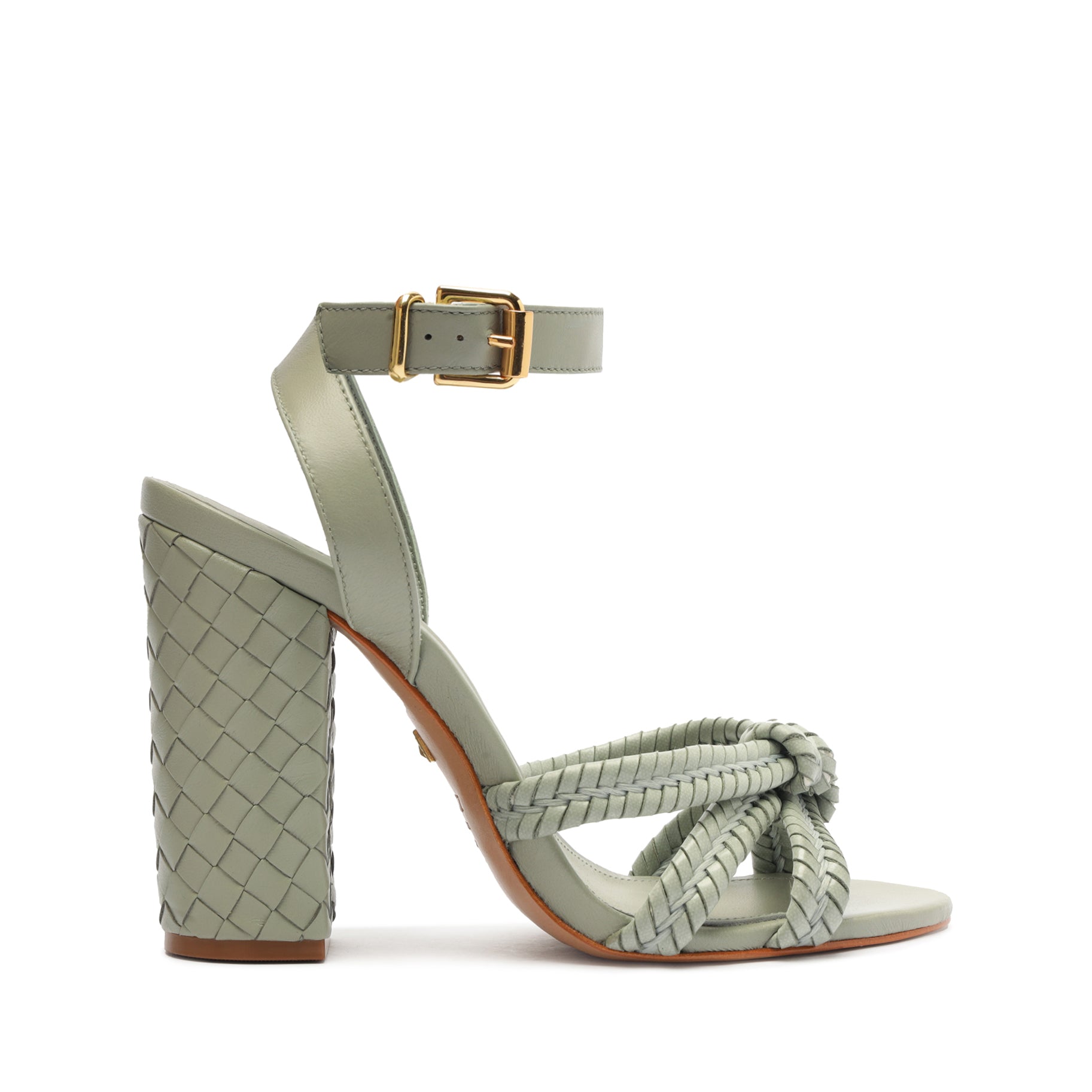 Kareena Woven Leather Sandal Sandals Summer 24 5 Green Atanado Prime Leather - Schutz Shoes